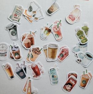 Lot of 46 STARBUCKS 2" Stickers Coffee Theme NEW